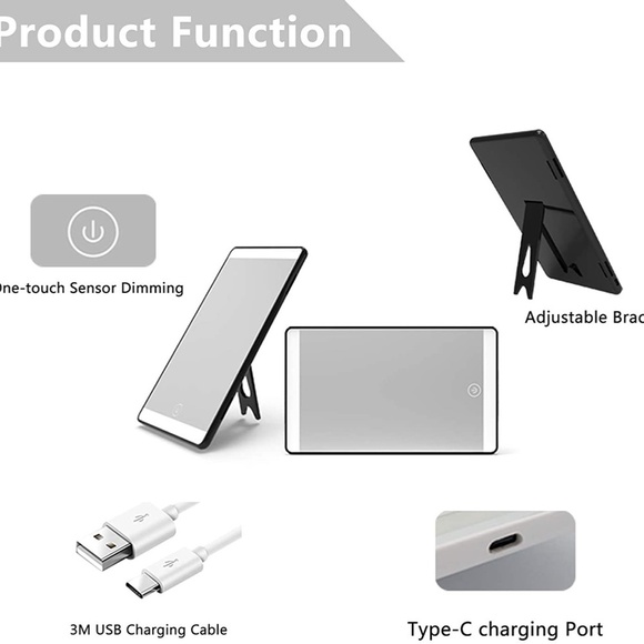 Car Visor Vanity Mirror with LED Light (3 in 1) - Picture 7 of 12